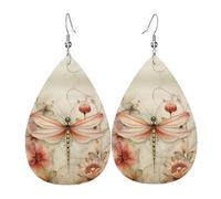 Orecchini in pelle a goccia con libellula dagli occhi blu, accessori da donna, orecchini versatili adatti per pendolari e viaggi.