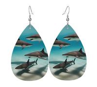 Orecchini in pelle a goccia con pesce nel mare profondo, accessori da donna, orecchini versatili adatti per pendolari e viaggi.