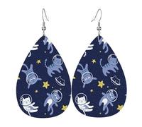 Orecchini In Pelle A Goccia Per Donne Astronaut Cat Innovativi Orecchini Squisito Ciondolo A Goccia Per Uso Quotidiano Accessori Matrimoni