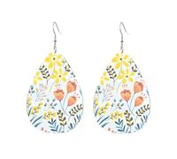 Orecchini In Pelle A Goccia Per Donne Beautiful Spring Flowers Leggeri Orecchini In Finta Pelle Squisito Ciondolo A Goccia Per Appuntamenti Feste Balli