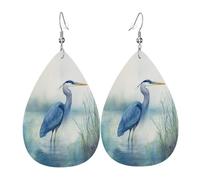 Orecchini In Pelle A Goccia Per Donne Blue Heron In Water Moda Orecchini In Finta Pelle Eleganti Ciondolo A Goccia Per Matrimoni Uso Quotidiano Appuntamenti