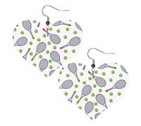 Orecchini In Pelle A Goccia Per Donne Tennis Balls And Rackets Squisito Orecchini Pendenti Moda Ciondolo A Goccia Per Matrimoni Balli Appuntamenti