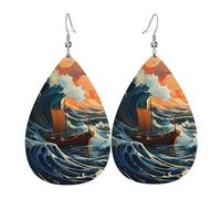 Orecchini in pelle a goccia Sea And Sail, accessori da donna, orecchini versatili adatti per pendolari e viaggi.