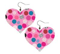 Orecchini in pelle a pois pazzi per le donne orecchini a forma di cuore leggeri orecchini pendenti gioielli regali