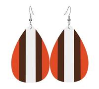 Orecchini in pelle a righe arancioni e bianche per le donne orecchini in pelle trafitto a goccia set di gioielli di compleanno regali di Natale per le donne