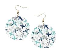 Orecchini in pelle alla moda a forma di aeroplano, da donna, pendenti, 1 paio di orecchini leggeri stampati per piercing, idea regalo per donne e