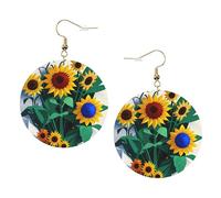 Orecchini in pelle alla moda a forma di ape girasole per le donne pendenti 1 paio di orecchini piercing leggeri stampati gioielli regali per donne ragazze