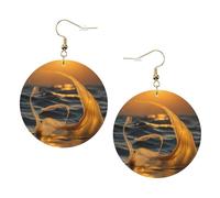 Orecchini in pelle alla moda a forma di coda di sirena, da donna, pendenti, 1 paio di orecchini leggeri stampati per piercing, idea regalo per donne e