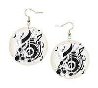 Orecchini in pelle alla moda a forma di nota musicale, da donna, 1 paio di orecchini leggeri stampati per piercing, idea regalo per donne e ragazze
