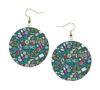Orecchini in pelle alla moda a tema scienza del fumetto per le donne pendenti 1 paio di orecchini piercing leggeri stampati gioielli regali per donne ragazze
