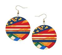 Orecchini in pelle alla moda con bandiere hawaiane native per le donne pendenti 1 paio di orecchini piercing leggeri stampati gioielli regali per donne ragazze