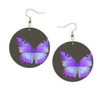 Orecchini in pelle alla moda con farfalle viola per le donne pendenti 1 paio di orecchini piercing leggeri stampati gioielli regali per donne ragazze