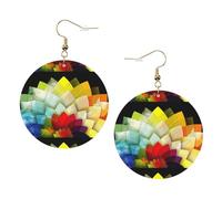 Orecchini in pelle alla moda con fiori colorati per le donne pendenti 1 paio di orecchini piercing leggeri stampati gioielli regali per donne ragazze