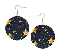 Orecchini in pelle alla moda con motivo orientale a stelle per le donne pendenti 1 paio di orecchini piercing leggeri stampati gioielli regali per donne ragazze