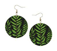 Orecchini in pelle alla moda con sagoma di piante naturali e foglia di felce per le donne pendenti 1 paio di orecchini piercing leggeri stampati gioielli regali per donne ragazze