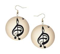 Orecchini in pelle alla moda con stampa note musicali per le donne pendenti 1 paio di orecchini piercing leggeri stampati gioielli regali per donne ragazze