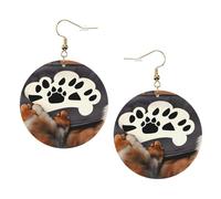 Orecchini in pelle alla moda con zampe di cane, da donna, pendenti, 1 paio, leggeri, stampati, ideali come regalo per donne e ragazze