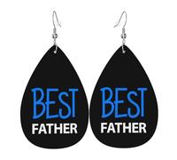 Orecchini In Pelle Best Dad Ever Happy Father'S Day Orecchino In Ecopelle Decorazioni Per Feste Orecchini A Goccia, Per Party, Carnevale, Le Donne