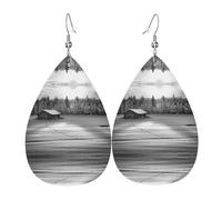 Orecchini in pelle bianca e nera per donne orecchini in pelle trafitto a goccia set di gioielli di compleanno regali di Natale per le donne