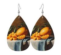 Orecchini In Pelle Big Mango Pattern Orecchino In Ecopelle Confortevoli Classico Orecchini A Goccia Lunghi, Per Valentine'S Day, Ouple, Wedding