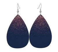 Orecchini in pelle blu navy cielo e stelle per le donne orecchini in pelle trafitto a goccia set di gioielli di compleanno regali di Natale per le donne