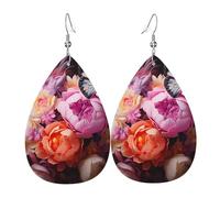 Orecchini In Pelle Butterflies And Fresh Bush Ecopelle Orecchino Moda Decorazioni Per Feste Orecchini A Goccia, Per Wedding, Valentine'S Day, Birthday