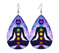 Orecchini In Pelle Chakra Lotus Galaxy Colorful Ecopelle Orecchino Confortevoli Decorazioni Per Feste Orecchini In Pelle A Goccia, Per Party, Carnevale, Ouple
