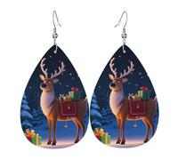 Orecchini In Pelle Christmas Reindeer Ecopelle Orecchino Decorazioni Per Feste Moda Orecchini A Goccia, Per Wedding, Le Donne, Ouple