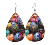 Orecchini in pelle colorati con teschi di zucchero per le donne orecchini a goccia leggeri pendenti orecchini a cerchio gioielli regali, One Size, Pelle sintetica, Non pietra preziosa