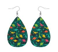 Orecchini In Pelle Colorful Dinosaurs Grunge Cute Dinosaurs Footprints Ecopelle Orecchino Decorazioni Per Feste Orecchini A Goccia, Per Party, Carnevale, Le Donne