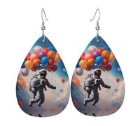 Orecchini in pelle con astronauti e palloncini, da donna, pendenti, orecchini a goccia, gioielli leggeri, regali per donne e ragazze