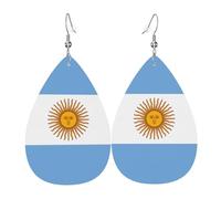 Orecchini in pelle con bandiera argentina, accessori da donna, adatti per l'uso quotidiano, pendolari e viaggi.