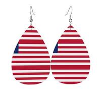Orecchini in pelle con bandiera della Liberia, orecchini in stile europeo e americano, per giovani donne, regali di compleanno/San Valentino
