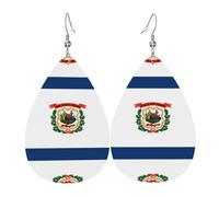 Orecchini in pelle con bandiera della Virginia Occidentale, orecchini in stile europeo e americano per giovani donne, regali di compleanno/San Valentino