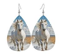 Orecchini in pelle con bandiera dell'aquila, da donna, orecchini a goccia, leggeri, orecchini a cerchio pendenti, gioielli regalo, One Size, Pelle sintetica, Non pietra preziosa