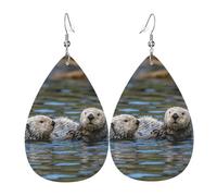 Orecchini in pelle con bandiera dell'aquila, da donna, orecchini a goccia, leggeri, orecchini a cerchio pendenti, gioielli regalo, One Size, Pelle sintetica, Non pietra preziosa
