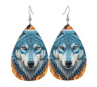 Orecchini in pelle con bandiera dell'aquila, da donna, orecchini a goccia, leggeri, orecchini a cerchio pendenti, gioielli regalo, One Size, Pelle sintetica, Non pietra preziosa