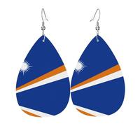 Orecchini in pelle con bandiera delle Isole Marshall, orecchini in stile europeo e americano per giovani donne, regali di compleanno/San Valentino