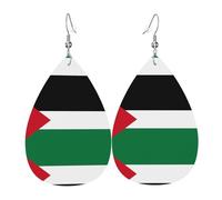 Orecchini in pelle con bandiera dello Stato della Palestina, orecchini in stile europeo e americano per giovani donne, regali di compleanno/San Valentino