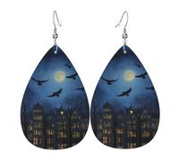 Orecchini in pelle con cielo notturno per donne, orecchini a goccia, piercing a goccia, gioielli leggeri, regali per donne e ragazze