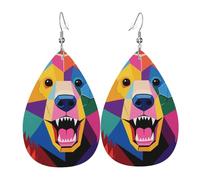 Orecchini in pelle con drago in piedi sul bordo della scogliera, orecchini a goccia, leggeri, orecchini a cerchio pendenti, idea regalo, One Size, Pelle sintetica, Non pietra preziosa