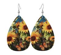 Orecchini in pelle con due elefanti, da donna, a goccia, leggeri, pendenti, idea regalo, One Size, Pelle sintetica, Non pietra preziosa