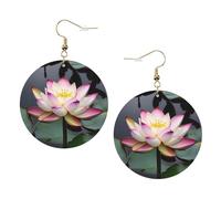 Orecchini in pelle con fiore di loto bianco alla moda per le donne pendenti 1 paio di orecchini piercing leggeri stampati gioielli regali per donne ragazze