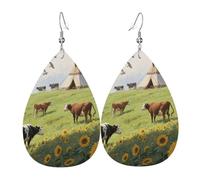 Orecchini in pelle con giraffa al sole, orecchini a goccia, leggeri, orecchini a cerchio pendenti, gioielli regalo, One Size, Pelle sintetica, Non pietra preziosa