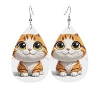 Orecchini in pelle con giraffa al sole, orecchini a goccia, leggeri, orecchini a cerchio pendenti, gioielli regalo, One Size, Pelle sintetica, Non pietra preziosa