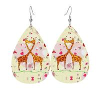 Orecchini in pelle con giraffa, cuore, fiore, farfalla, per donne, pendenti, orecchini a goccia, gioielli leggeri, regali per donne e ragazze