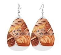 Orecchini in pelle con gufo su un ramo da donna, orecchini a goccia, leggeri, orecchini a cerchio pendenti, gioielli regalo, One Size, Pelle sintetica, Non pietra preziosa