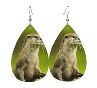 Orecchini in pelle con lontra artigliata per le donne orecchini in pelle trafitto a goccia set di gioielli di compleanno regali di Natale per le donne