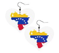 Orecchini in pelle con mappa del Venezuela per le donne Ciondolo con pendente a goccia con gancio Regali per ragazza adulta