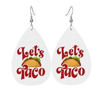 Orecchini in pelle con motivo Cinco De Mayo Of Taco per donne e ragazze Orecchini in pelle a goccia Orecchini pendenti semplici